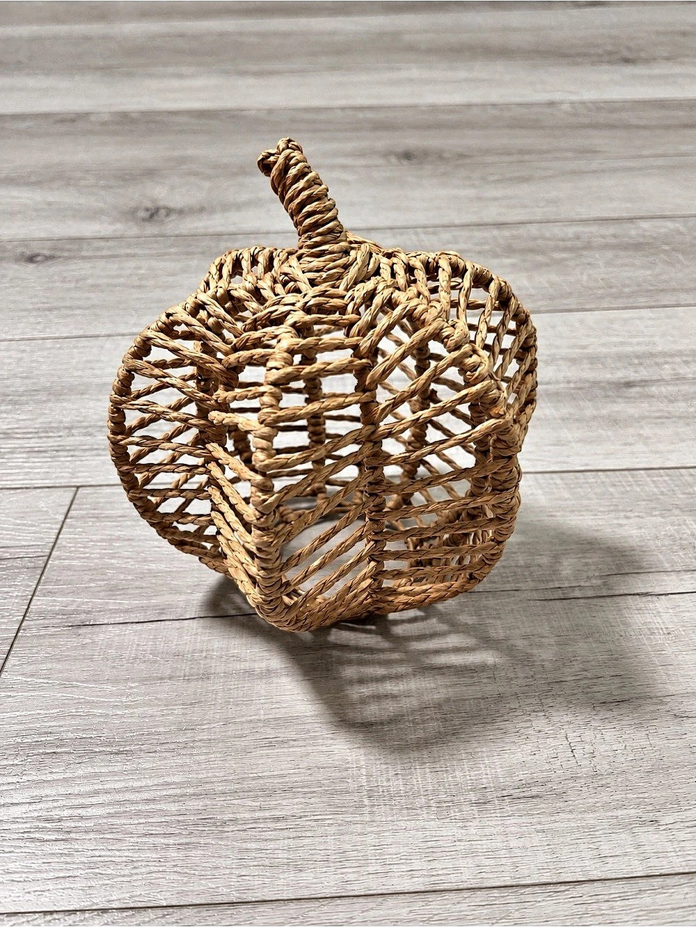 Woven Rattan Pumpkin Basket Decorative Fall Home Decor
